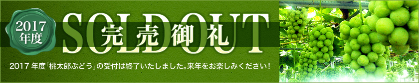 2017年度「桃太郎ぶどう」の受付は終了いたしました。